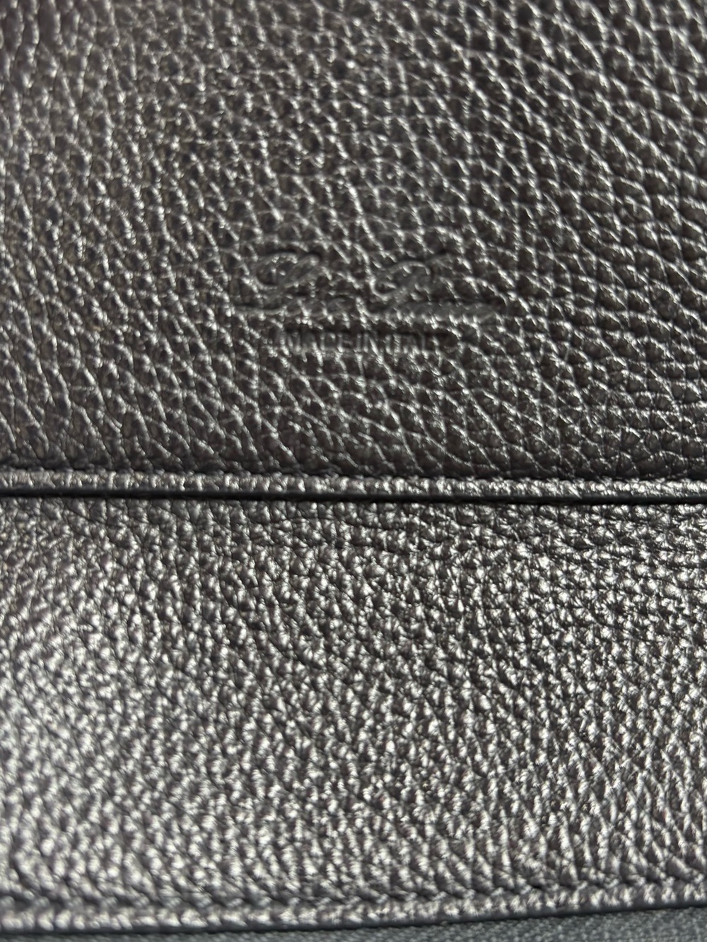 Loro Piana Black Grained Leather Top Handle Bag Quiet Luxury Handbag - Picture 5 of 9